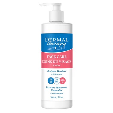 Dermal Therapy Face Moisturizer Lotion - 1% Urea &amp; 2% AHAs - Intensely Hydrates &amp; Soothes Dry, Sensitive, Aging Skin, Eczema, Rosacea - Fragrance-Free - 7 fl oz / 200 ml