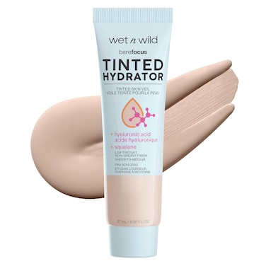 wet n wild Bare Focus Tinted Hydrator Matte Finish, Fair, Oil-Free, Moisturizing Makeup   Hyaluronic Acid   Sheer To Medium Coverage