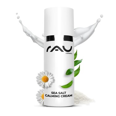 RAU Sea Salt Calming Cream (1.7 oz) - Face cream with sea salt, PHA, urea, witch hazel, panthenol - for dry, irritated and impure skin - anti-irritant &amp; anti-pimple moisturizer