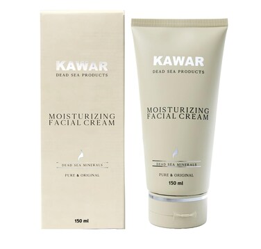 KAWAR Dead Sea Face Moisturizer with Hyaluronic Acid, Niacinamide &amp; Ceramides, Skin Feels Softer and Smoother, Long-Lasting Hydration, Fast-Absorbing, Vegan Moisturizer for Men &amp; Women, 5.1 fl oz