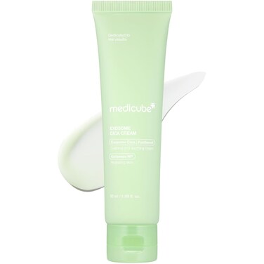 medicube Exosome Cica Tea Tree Cream for Sensitive Skin with Centella Asiatica help reduce redness and breakouts.   Low-irritating, Moisturizing Daily Texture Care   Korean Skincare   1.7 fl oz