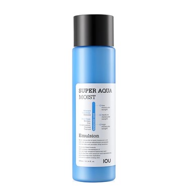 WELCOS IOU Super Aqua Moist Emulsion   Intensive Moisturizing for Long-Lasting Hydration   Soothing &amp; Nourishing with Hyaluronic Acid   Hydrating Bomb   Korean Skin Care   300ml / 10.14 Fl. oz