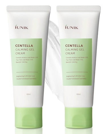 IUNIK Centella 70% Calming Gel Cream Vegan Non-Sticky Moisturizing Blemish Care w/Centella Asiatica Tea Tree 10% Soothes Acne Rosacea Oily &amp; Sensitive Skin Korean Skincare BOGO 1+1