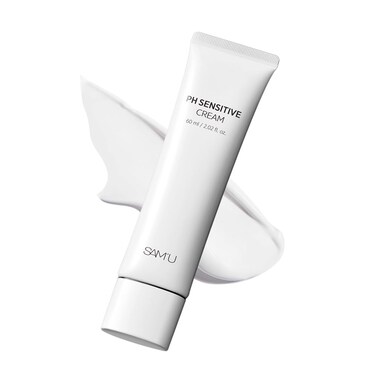 SAMU PH Sensitive Cream&ndash; Face Moisturizer with Ceramide, Hyaluronic Acid &amp; Allantoin &amp; Centella, Long-lasting Hydration, Quick Absorbing Formula, Hypoallergenic Korean Skin Care 2.02 Fl Oz