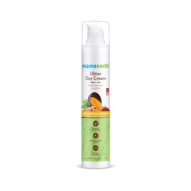 MAMAEARTH Ubtan Day Cream with SPF 30   Enhances Skin Tone &amp; Gives Glowing Skin   Protects from UVA &amp; UVB Rays   Infused with Turmeric &amp; Saffron   1.76 Oz/50 g