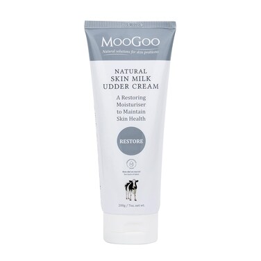 MooGoo Natural Skin Milk Udder Cream - Lightweight Face &amp; Body Moisturizer for Sensitive, Irritated, Dry or Itchy Skin, For All Ages Including Children, 200g/7oz.