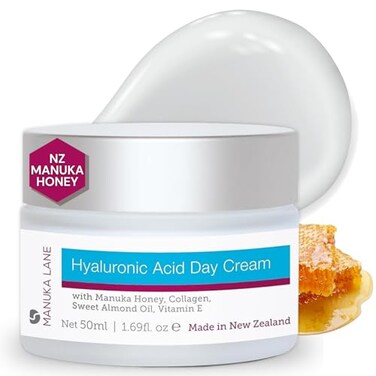 Manuka Lane Hyaluronic Acid Day Cream for Face and Neck with Oat Kernel Extract, Camellia Seed Oil &amp; Sweet Almond Oil   Plant Based Formula   Carefully formulated to keep your skin young and healthy!