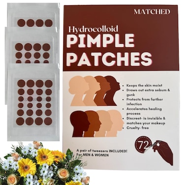 MATCHED Hydrocolloid Pimple Patches-Invisible Acne Patches for Face, 3 Sizes, 72-Count (1 Pack),Zit patches that match Skin tone for Daytime Use, for proactive acne treatment (NRB)