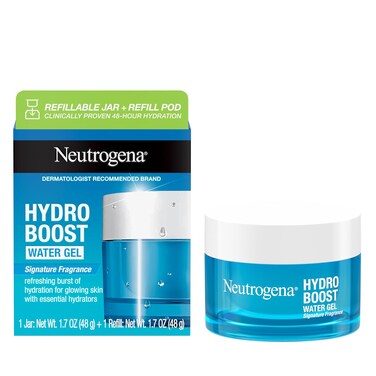 Neutrogena Hydro Boost Water Gel Face Moisturizer Starter Kit, includes Refillable Jar + Refill Pod, with Hyaluronic Acid for a Burst of Hydration &amp; Dewy Skin, 1.7 oz Each