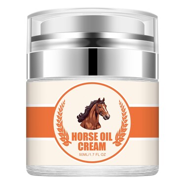 Face Moisturizer Cream, Horse Oil Cream with Vitamin E Nourishing Hydrating Facial Moisturizer for Dry Cracked Feet Knees Elbows Hands Anti-Aging Cream for Women and Men,1.7 fl.oz