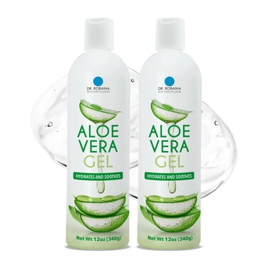 Dr. Robaina Natural Aloe Vera Gel with Emu Oil for Face, Body, and Hair   Hydrates &amp; Soothes Dry Skin, Sunburn, Irritation   24 oz   Made in the USA
