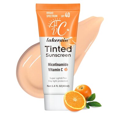 NICEFACE Tinted Sunscreen for Face with SPF 40 - UV Protection - Moisturizer &amp; Lightweight Facial Sunscreen with Vitamin C and Vitamin E, for All Skin Type (40ml), Bronze