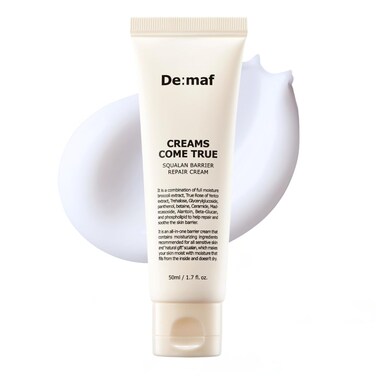 Creams Come True Squalane Barrier Repair Cream   Korean Face Moisturizer with Squalane Oil, Ceramides &amp; Panthenol   K Beauty Skincare for Glass Skin (1.7 fl oz)