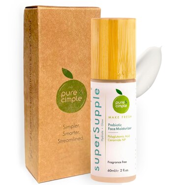 SuperSupple Prebiotic Face Moisturizer with Polyglutamic Acid and Ceramide NP Facial Moisturizer for Women   Skin Care Face Lotion for Deep Hydration, Barrier Repair, Oily &amp; Dry Skin Moisture (60ml)