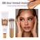 BB Blur Tinted Moisturizer SPF 30, BB Cream Tinted Moisturizer With SPF, BB Tinted Care Primer With Brush, Full Coverage Light-Medium Skin Color Hydrating &amp; Smoothing (Natural*1 with Brush)