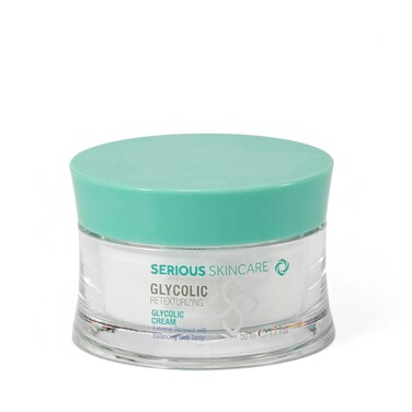 Serious Skincare - Glycolic Retexturizing Face Cream for Hydration - Soothing, Balancing Blue Tansy - Exfoliating for Smoother Skin - AHA - Anti-Aging Moisturizer - Women and Men - 1.7 Fl. Oz.