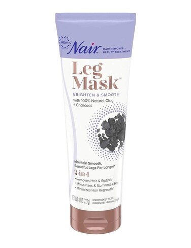 Nair Leg Mask Brighten and Smooth, Charcoal, 8 oz (227 g) each (Pack of 2)