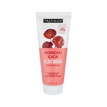 Freeman Exotic Blends Korean Cica Clay Face Mask, Skin Calming Facial Mask, Helps Clear Acne, Soothes &amp; Strengthens Skin Barrier, Clean Skincare, For All Skin Types, 6 fl. oz./175 ml. Tube