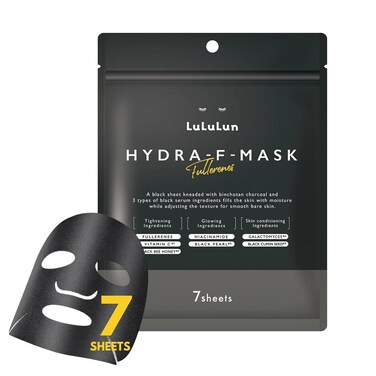 Lululun 7 EA Black Facial Sheet Mask for Rough &amp; Dull Skin Women &amp; Men, Exfoliating Daily Face Sheet Mask, Black Peal&amp; Honey&amp; Cummins Seed Extract, Japanese Pore Deep Cleansing Skincare, Hydra F