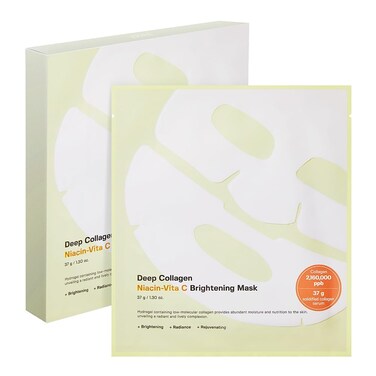 SUNGBOON EDITOR Deep Collagen Niacin-Vita C Overnight Mask 37gx4ea   Real Collagen Face Mask with Niacinamide and Vitamin C   Real Collagen 2,160,000PPB   Glass Skin Korean Skincare