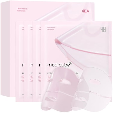 medicube Salmon DNA PDRN pink collagen jelly gel mask   overnight face mask for glass glow skin- elasticity, hydrating, firming and moisturizing   korean skincare, 28g, 4ea