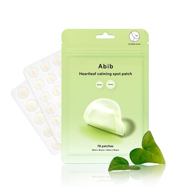 Abib Heartleaf Calming Spot Patch 2 Sizes 78 Patches, Waterproof Pimple Patches for Face, Invisible, Ultra-Adherent &amp; Fast-Soothing Zit Care (10mm*48pcs / 12mm*30pcs)
