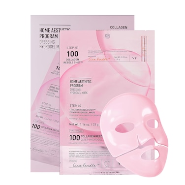VT COSMETICS Collagen Reedle Shot 100 2-Step Hydrogel Mask(34.5gx4ea), Intensive Firming, Exosome 500Da Collagen, Fine Lines, Overnight Melting Mask, Korean Facial Mask