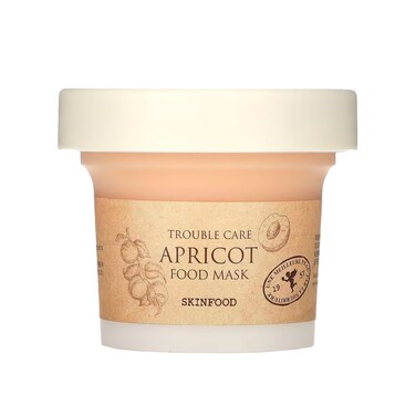 SKINFOOD Mask Apricot Trouble Care 120g - Facial Pore Clearing and Body Skin Soothing - Wash Off Face Masks, Clear &amp; Smooth Skin - Shower-Proof Texture (4.23 oz)
