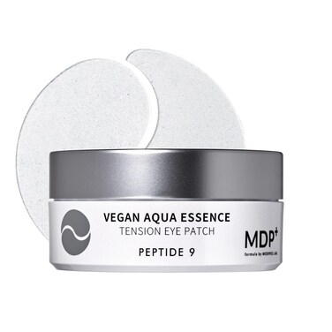 MDP PEPTIDE 9 VEGAN AQUA ESSENCE TENSION EYE PATCH, Niacinamide, eye mask 3.38 oz/1.6gx60ea,Hyaluronic Acid, Wrinkle Care, Under Eye Mask, Puffy Eyes, Hydrating Treatment