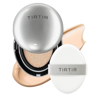 TIRTIR Mask Fit Aura Silver Cushion Foundation   Semi-glow Finish, Natural Coverage, Moisturizing, Lightweight, Korean cushion foundation (#21N Ivory, Full Size, 0.63 Fl Oz)