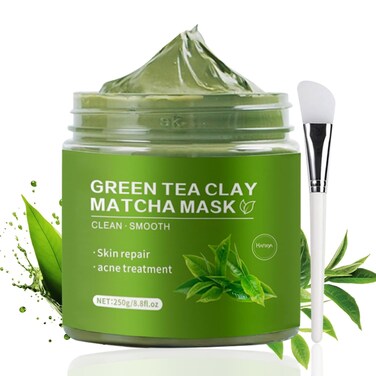 Green Tea Face Mask - Face Masks Skincare Korean - Clay Mask for Pores - Clay Facial Mask for Acne -Face Cleansing Mask, Hydrating,Nourishing,Soothing,Pore Cleaner - Mud Masks for Face with Mask Stick