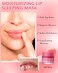 Sleeping Lip Mask, Overnight Hydrating &amp; Prevention Dry and Cracked Lips Scrubs Exfoliator &amp; Moisturizer, Ultra-Nourishing Lip Sleeping Mask with Wand, Lip Care Therapy Treatment for Women-02#Berry