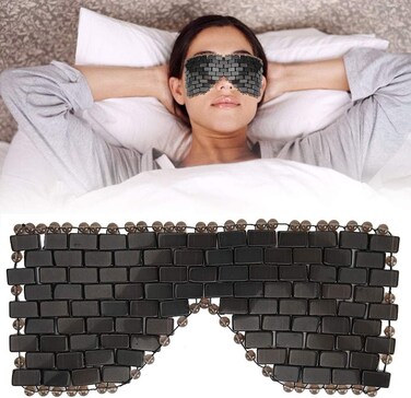 Jade Eye Mask, Jade Stones Anti-Aging Cooling Jade Eye Mask Sleeping Masks Eye Treatment Massager Eye Covers for Jade Mask for Sleeping Masks Relief Eye Fatigue(Obsidian)