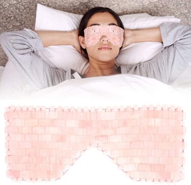 Jade Eye Mask,Jade Stone Cooling Mask,Jade Stones Anti-Aging Cooling Sleeping Eye Mask,Cold Eye Massager Eye Covers for Relief Eye Fatigue(Rose Quartz)