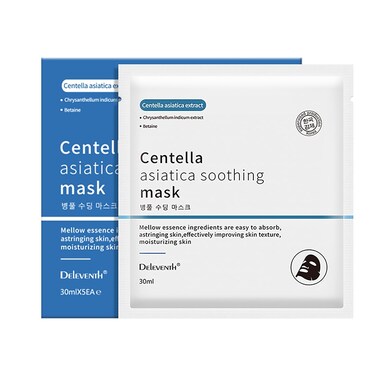 DEleventh Korean Brand Centella Asiatica Facial Mask 30ml &times; 5pcs / Antioxidant, Exfoliating, Elastic and Smooth, Deep Hydration, Skin Soothing, and Radiant Glow