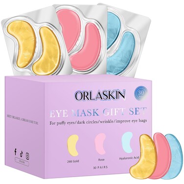 Eye Patches Under Eye Mask Skincare Hyaluronic Acid Under Eye Patches for Teen Girls Puffy Eyes and Dark Circles 24k Gold,Hyaluronic Acid,Rose,Eye Mask Pads Eye Bag Eye Treatment Skin Care(30Pairs)