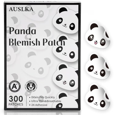 AUSLKA Panda Pimple Patches - 300 Patches, Hydrocolloid Spot Dots - Blemishes Patch - Facial Skin Care, For Zits, Blemishes, &amp; Breakouts
