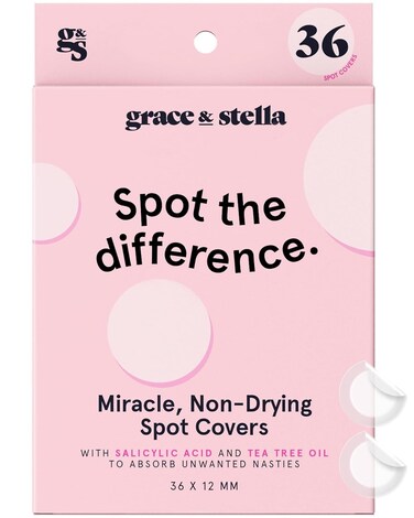 grace &amp; stella Pimple Patches for Face - Fast Acting Hydrocolloid Acne Patch That Absorb Gunk, Flatten Breakouts - Zit Stickers for Clear Skin - Dermatologist-Tested, Vegan (Invisible, 36 Count)