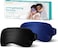 2PCS Cold Eye Mask - Cooling Eye Mask for Puffy Eyes, Cold Compress for Dark Circles, Dry Eyes, Eye Strain, Headache Relief, Migraines Reusable Gel Ice Eye Mask, Weighted Sleep Mask((Black,Blue)
