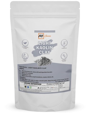 100% Natural Light Kaolin Clay Powder (2 Pound) for Facial Masks, Creams, Face Masks, and Soap Making 2 LBS / 908 GMS