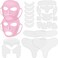 32 Pcs Facial Chest Neck Silicone Pad Reusable Face Forehead Patches Facial Sleeping Mask Cover for Smoothing Chest Neck Forehead Eye Mouth (Pink)