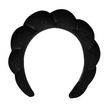 Women's Spa Headband, Headband for Washing Face, Makeup Removal, Shower, Skincare (Black, 1 Count)