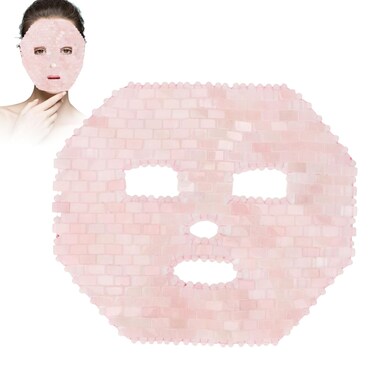 Face Eye Mask Jadestone Facial Cover Face Massage Jadestone Facial Sleeping Cover for Spa Dark Circles (Rose Quartz)
