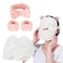 5 Pcs Reusable Hot Cold Face Towel Masks for Skincare, Facial Masks Steamer Facial Kits for Women Girls Estheticians Skin Care, 1 Spa Headband,2 Wristband Set(Apricot)