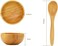 QUUPY Facial Mask Bowl Set Bamboo Face Mask Essential Oil Aromatherapy Mixing Bowl DIY Clay Facemask Mixing Tool Kit with Stick Spatula