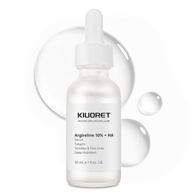 Argireline Serum with Hyaluronic Acid for Fine Lines, 30ml Argireline Solution 10 Percent Anti Aging, Anti Wrinkle and Tones Skin, Argireline Peptide for Deep Moisturizing