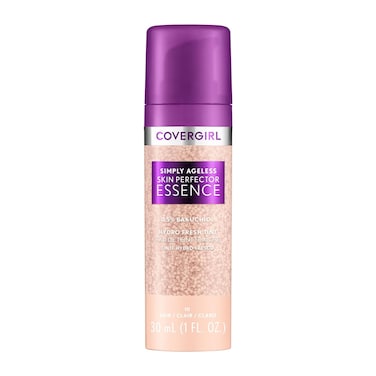 Covergirl Simply Ageless Skin Perfector Essence Foundation, 10 Fair, Tinted Skin Perfector, Skincare Makeup Hybrid, Sheer Tint, Radiant Finish, Skin-Like Finish, Vegan Formula, 1.0oz