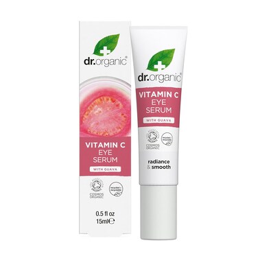 Dr. Organic Vitamin C Eye Serum   Brightening &amp; Illuminating for Dull Under Eyes, Vegan, Natural, Cruelty-Free, Paraben &amp; SLS-Free, Certified Organic, 15 mL / 0.5