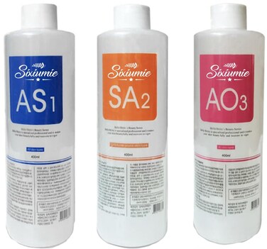 Hydrogen Oxygen Facial Machine Serums for Facial Cleansing &ndash; AS1 SA2 AO3 Aqua Peeling Solution Top Salon Skin Scrub Hydra Skin Scrub Special Solution Small Bubble Solution (40fl oz) (3)