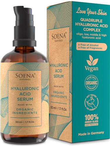 Organic Hyaluronic Acid Serum for Face   Best Hyaluronic Acid (Oligo) + 4 Hyaluronic Sizes - Highly Dosed   Hydrating Serum - Aging-Aging Moisturizer &ndash; Fragrance-Free   Made in Germany